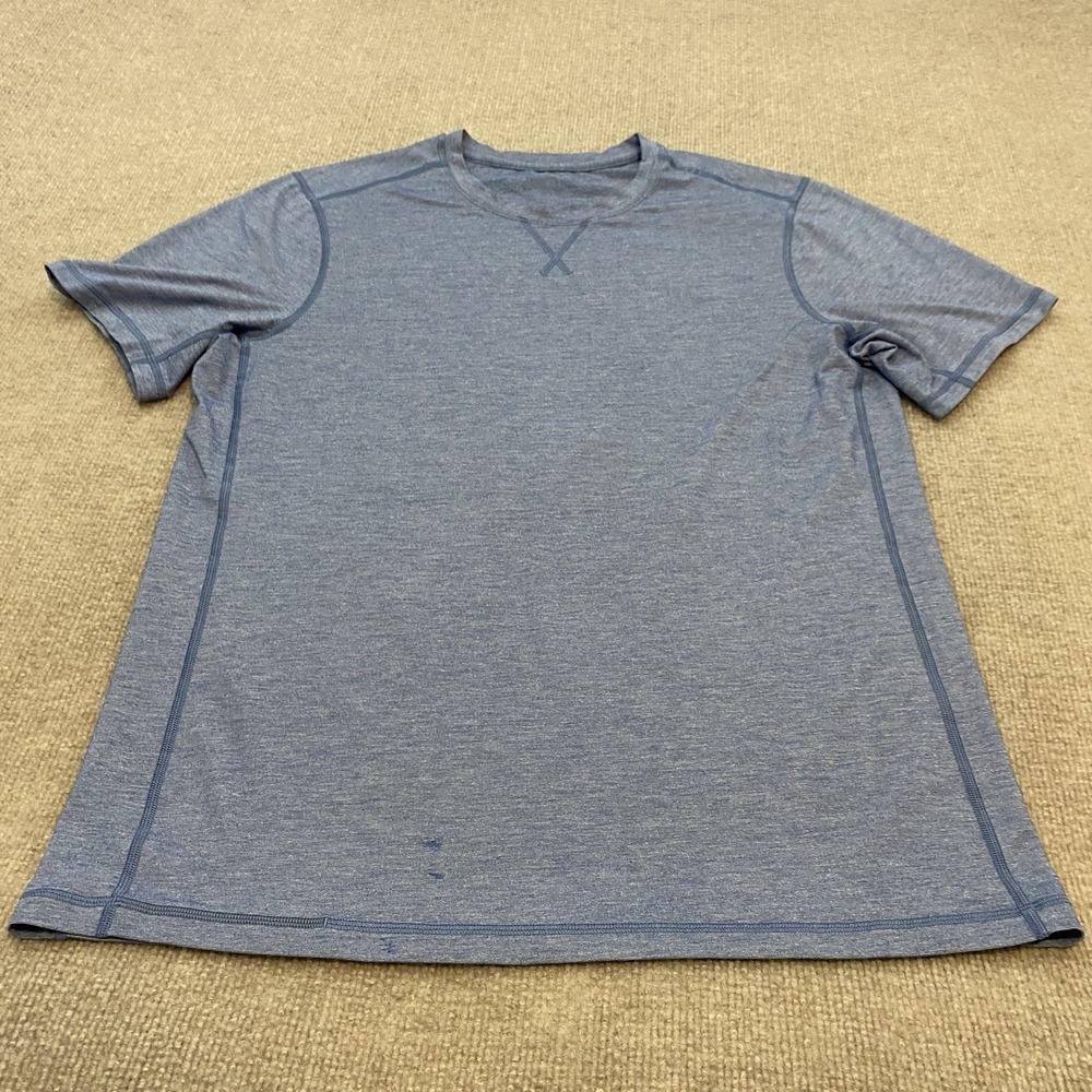 Lululemon Shirt Mens‎ Medium Blue Seamless Athletic Tee Lightweight Running Gym